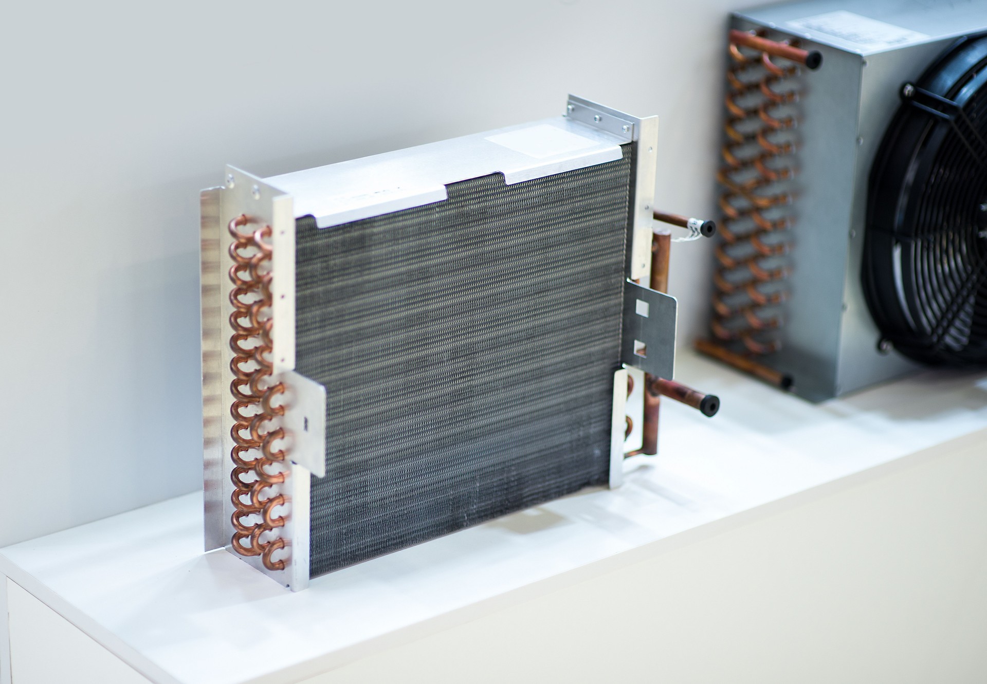 new engine cooling radiators, Close up Old radiator texture background.